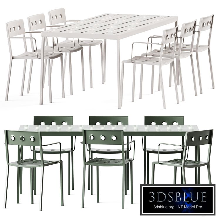 Outdoor Balcony Dining Armchair and Table by Hay