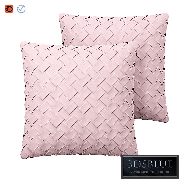 Faux Suede Cushion Lattice Weave Pink Tithonia