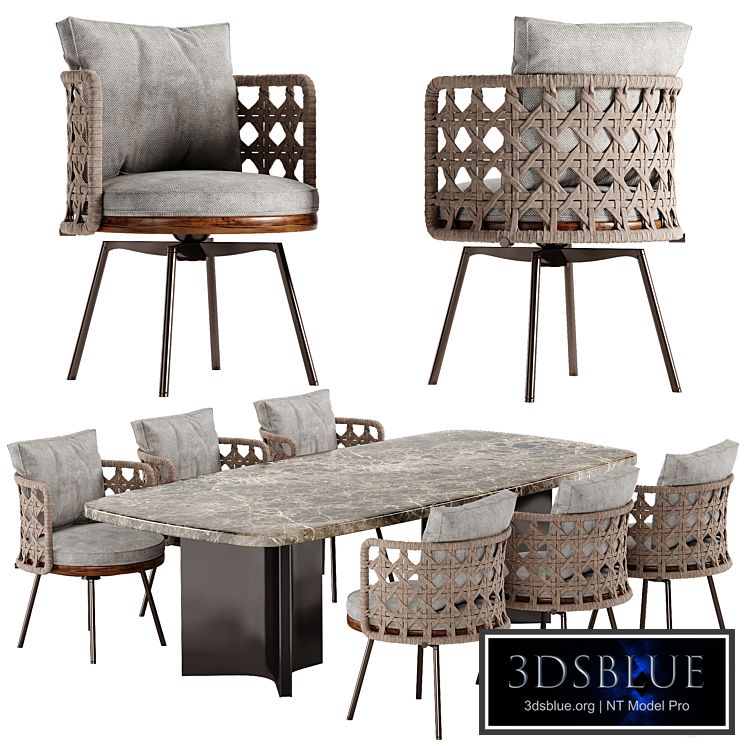 Minotti Tor II Nest chair Marvin table set