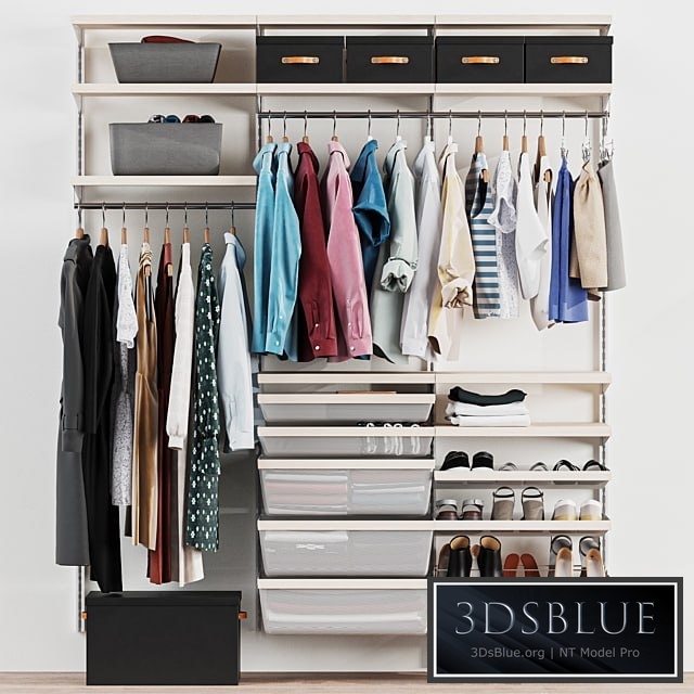 Wardrobe, wall module, dresses, clothes 3