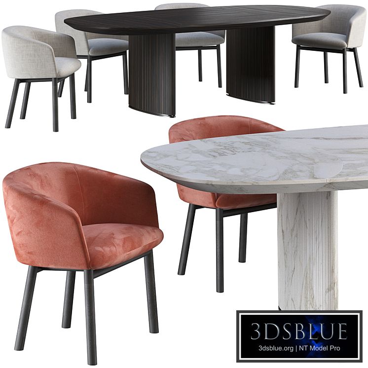 Dining table Gallotti Radice Shiro and chair Livrette