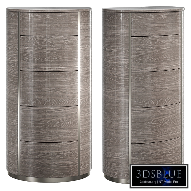 High chest of drawers Camelgroup Round silver