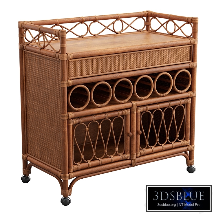 Melody Rattan Bar Cart