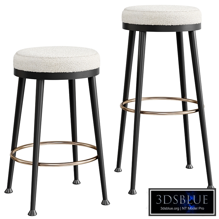 ATLAS SHEARLING WHITE STOOL