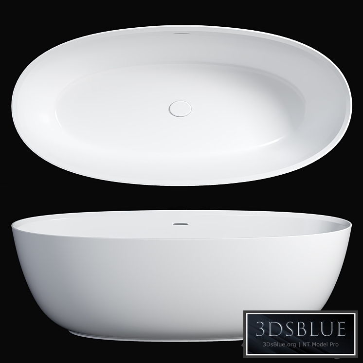 Arezzo 1700 x 800 Matt White Solid Stone Modern Double Ended Bath