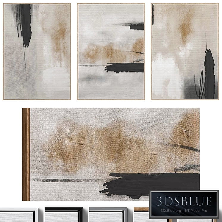 Abstract Neutral Wall Art C-437