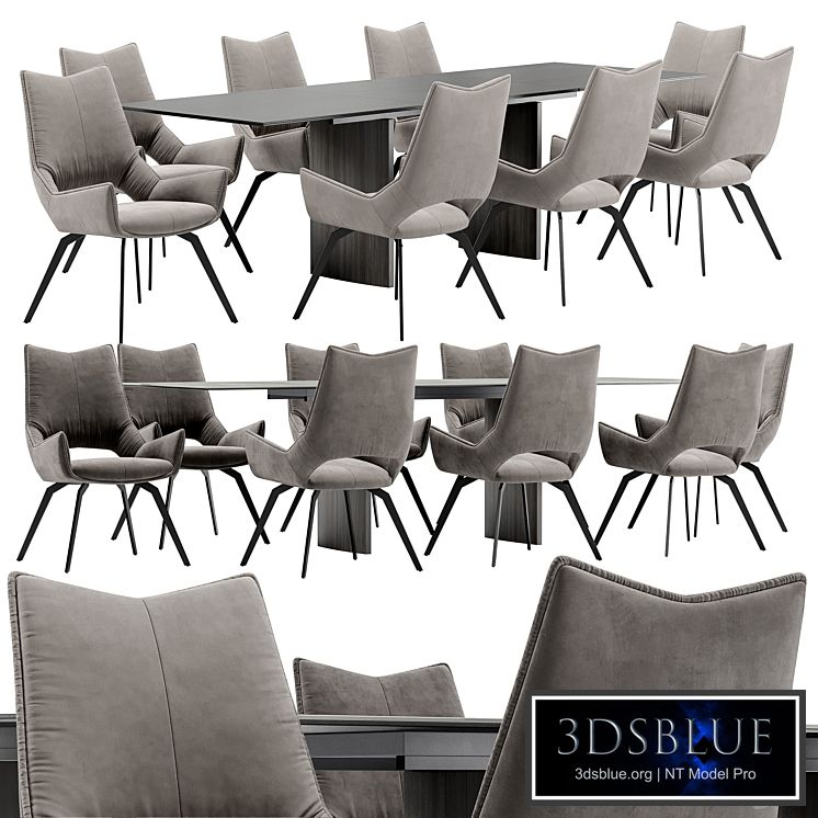 Dining chair BC1241 and table Meteor 180