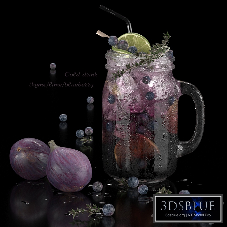 cold drinks. Thyme/lime/blueberry