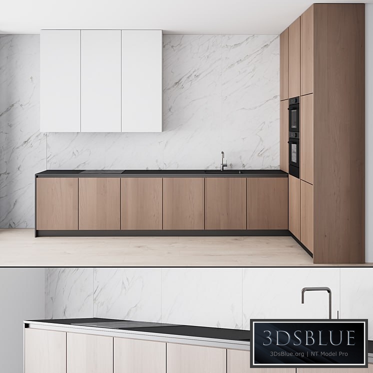 107 modern kitchen 04 minimal white wood marble