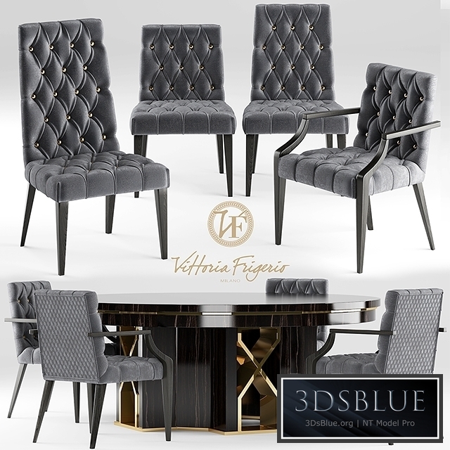 Table and chairs Vittoria Frigerio