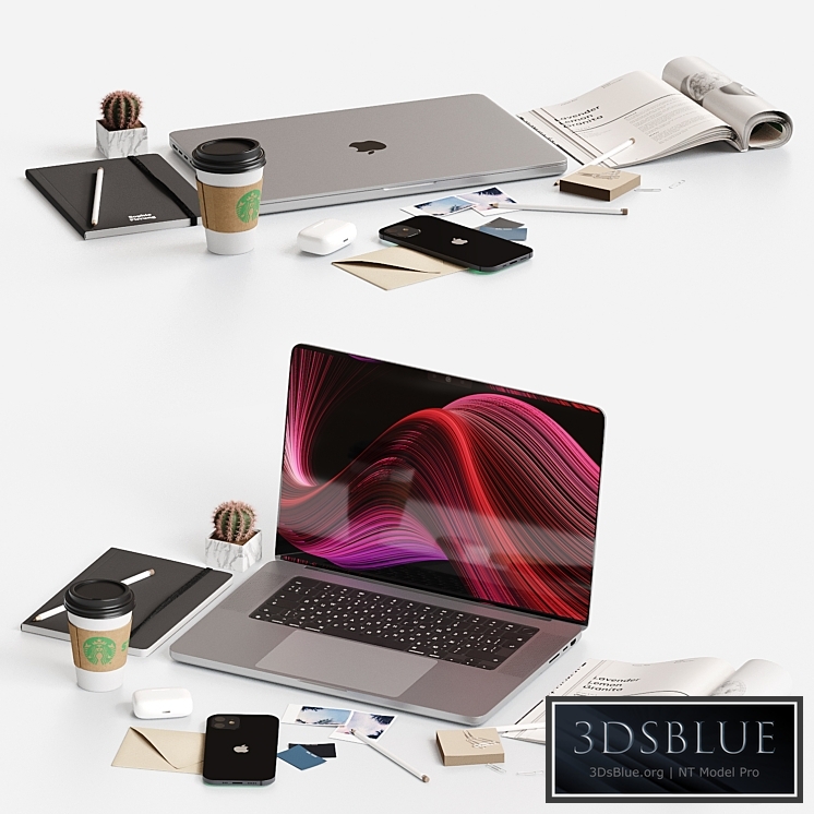 Decorative set on the desktop