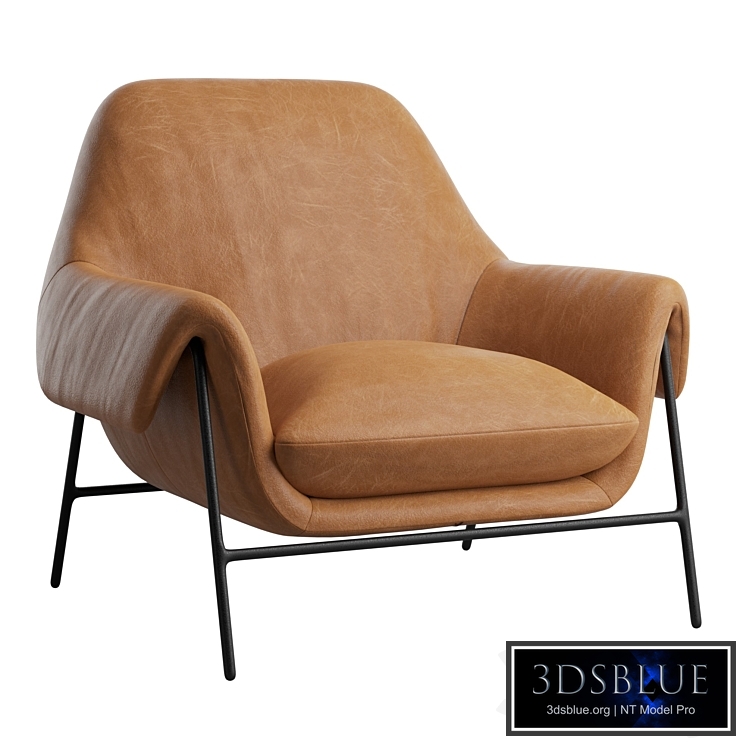 Derby Leather Metal Frame Club Chair