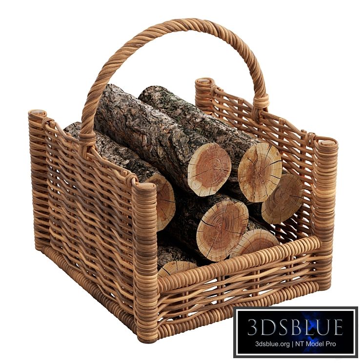 Round Rattan Log Basket