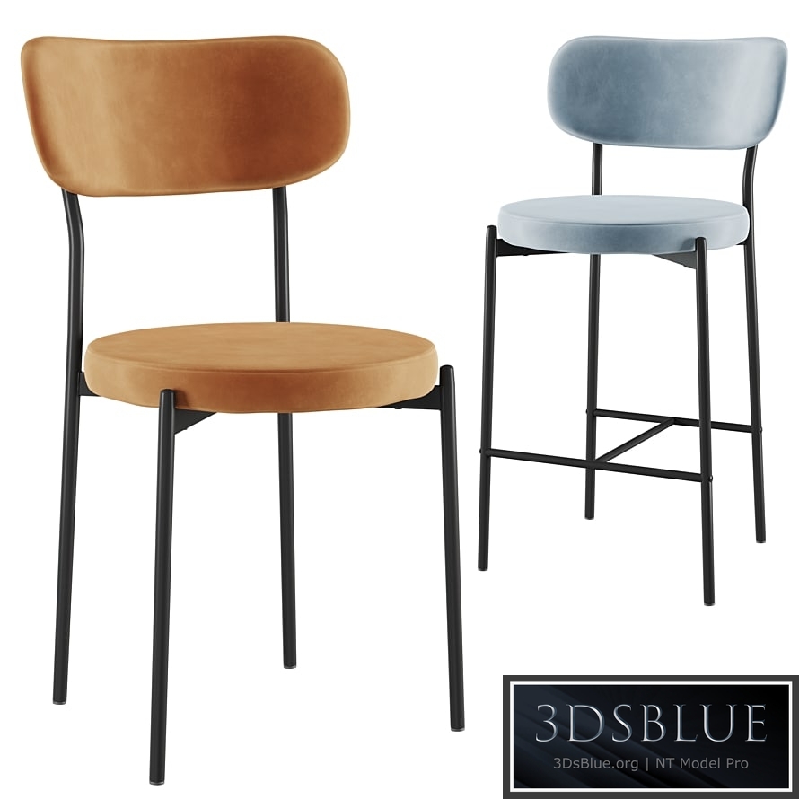 Chair&Bar stool Barbara black legs SG
