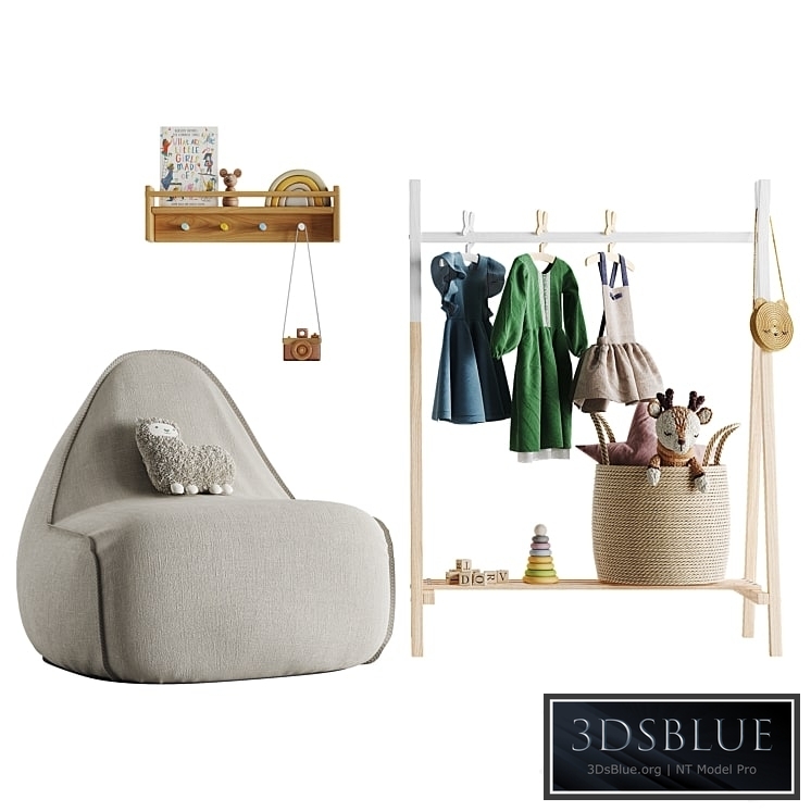 children&#39;s room. Toys and furniture set 01