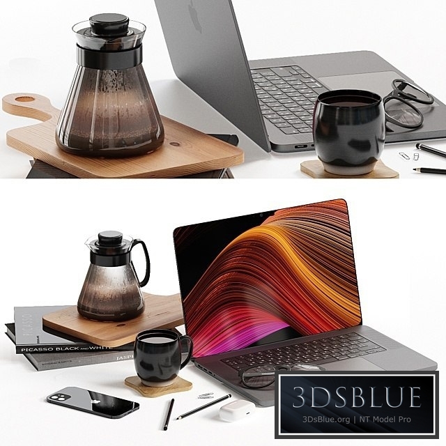 Decorative set on the desktop