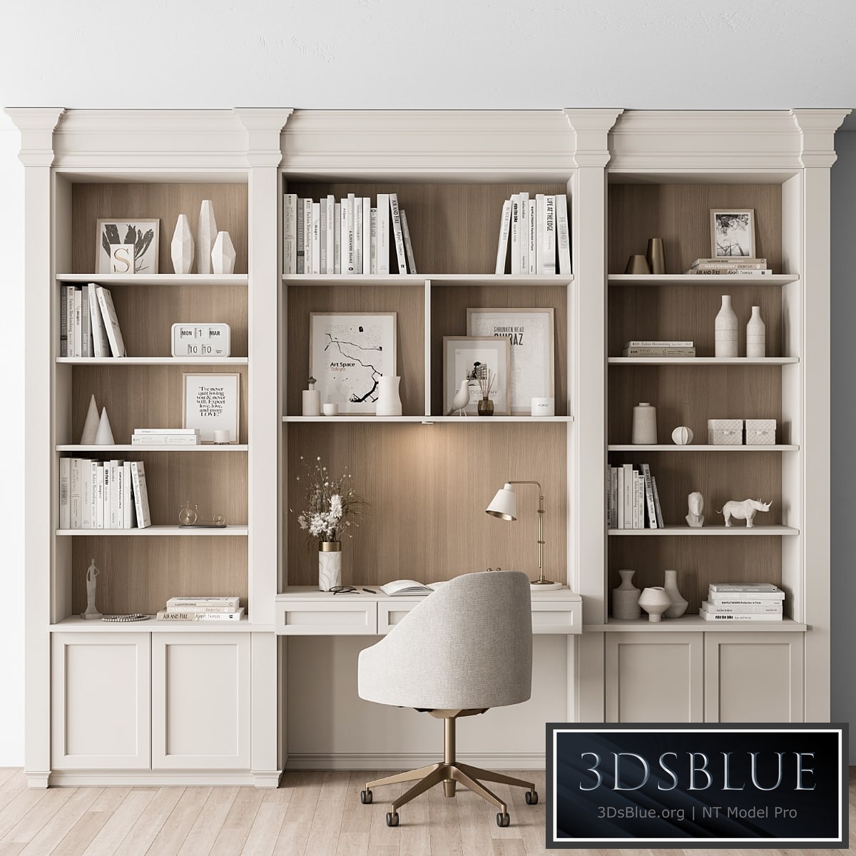 Classic Home Desk and Library Set - Office Furniture 288