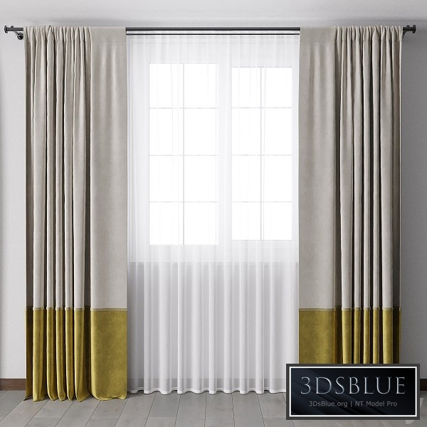 yellow Curtains with metal curtain rod 07