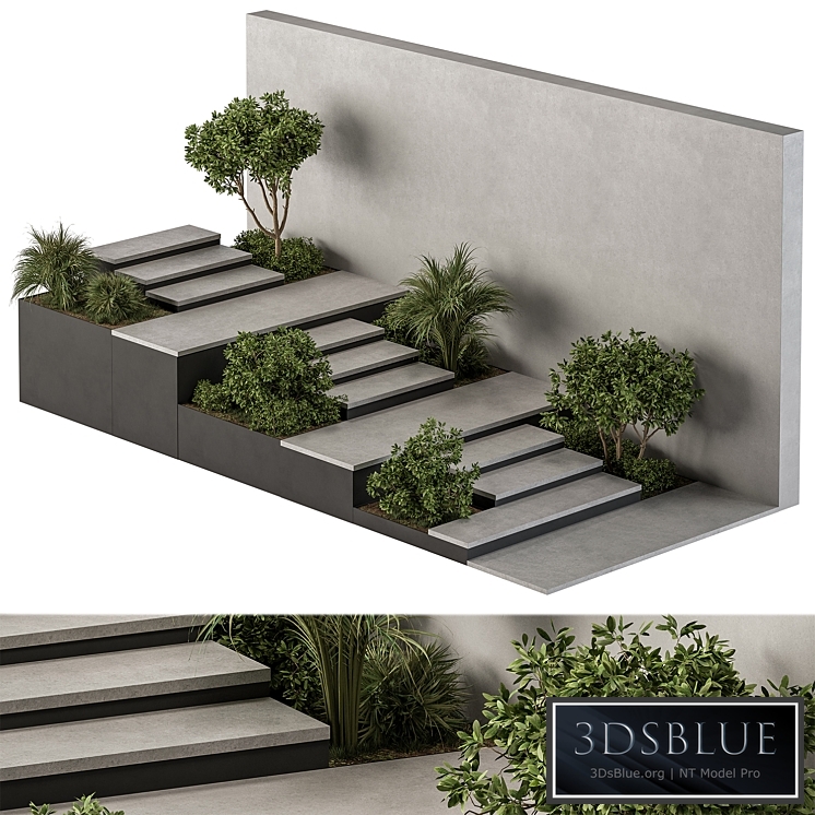 Landscape Furniture stairs with ivy and Garden - Architect Element 57