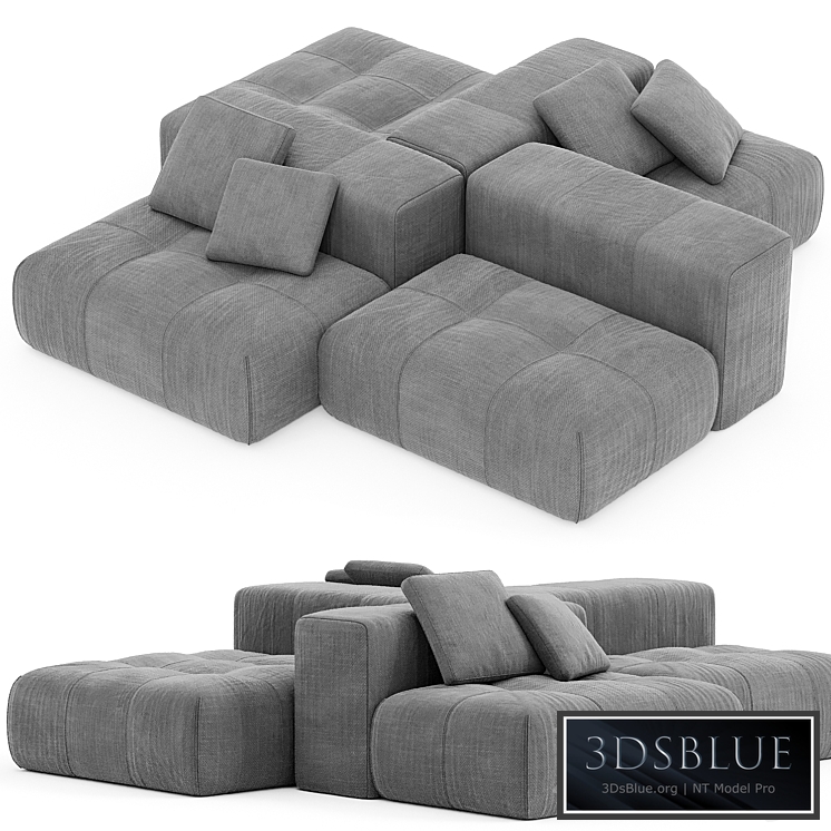Saba Italia PIXEL Sectional fabric sofa with removable cover