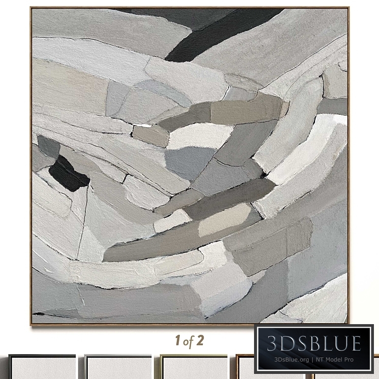 Plaster two square photo frames R-54