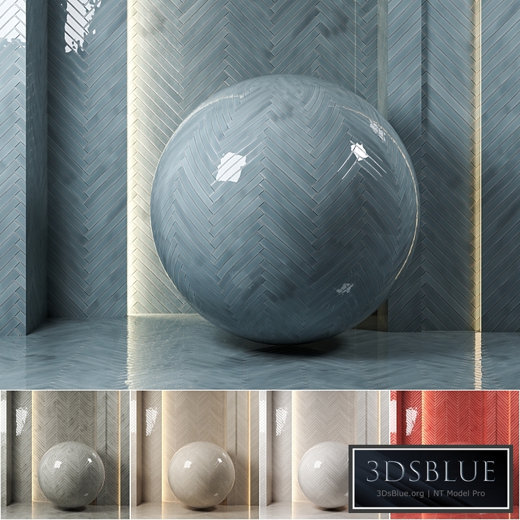 (4k)(5colors)Carolina Polished Ceramic Wall Tiles Set 1-(Seamless, pbr)