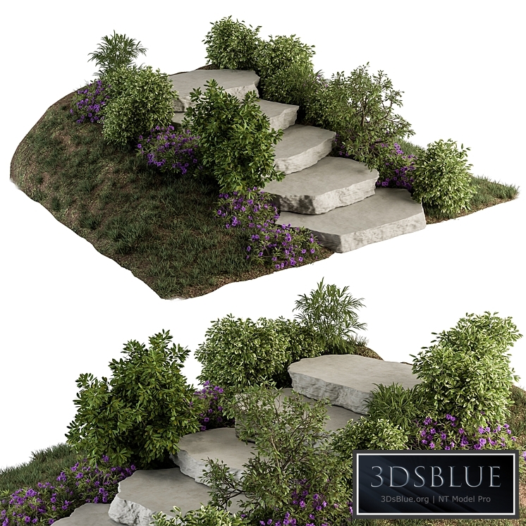 Landscape Furniture Rock stairs with Garden - Architect Element 56