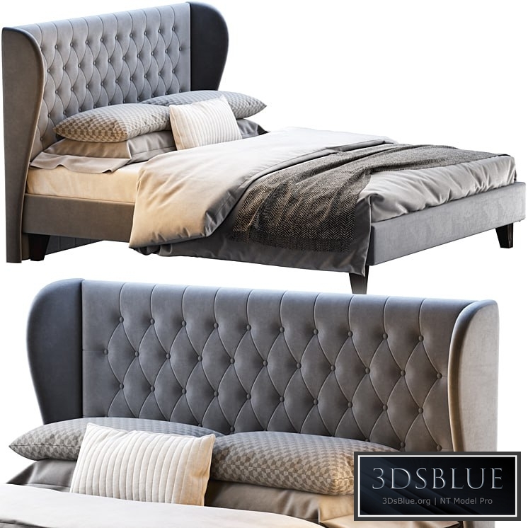 Double bed Vienso 160 Barhat Gray from Divanru
