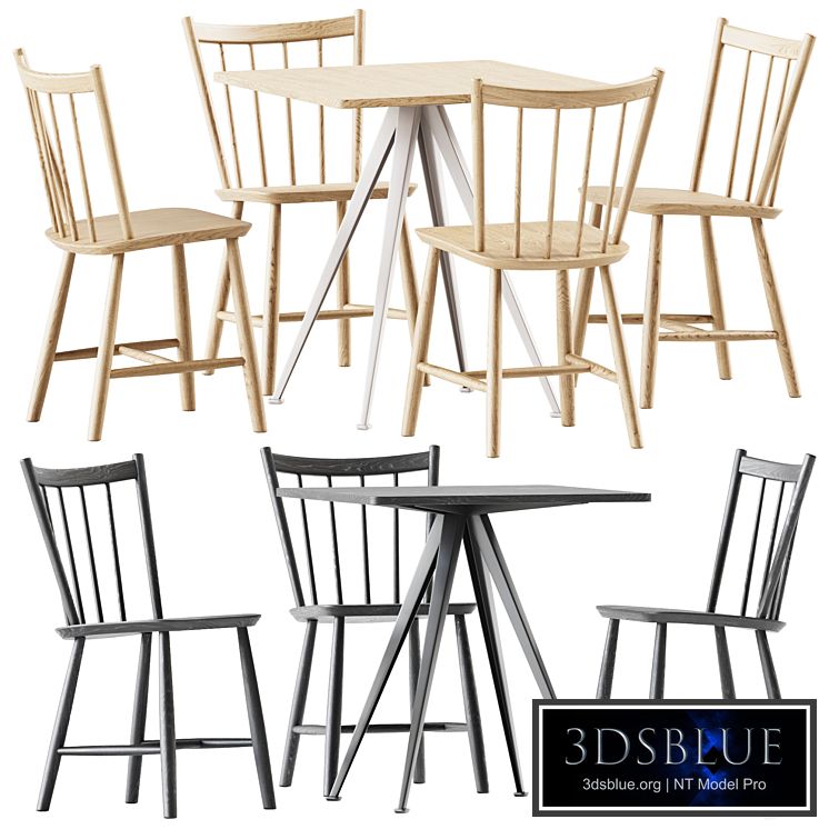 Pyramid Table 21 and J41 Chair by Hay