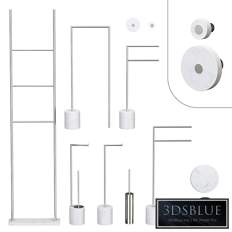 Stand set with bathroom accessories BERTOCCI Carrarino