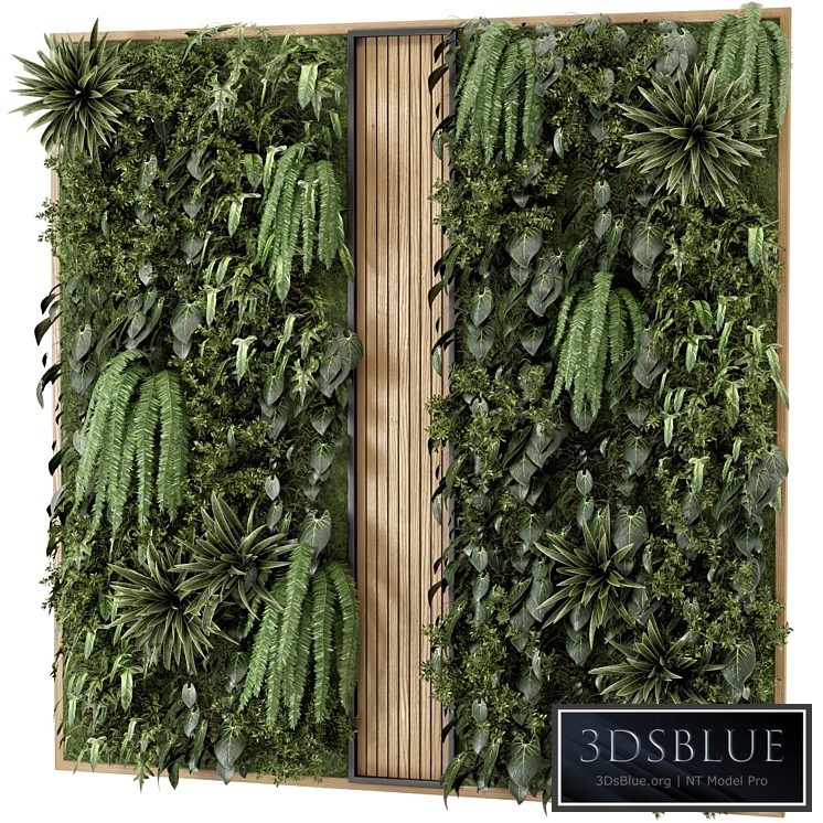 Indoor Wall Vertical Garden in Wooden Base - Set 638