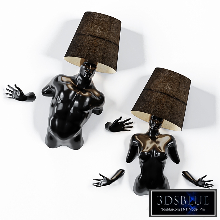 Hommer human lampshade Wall lamp Collection Pose01