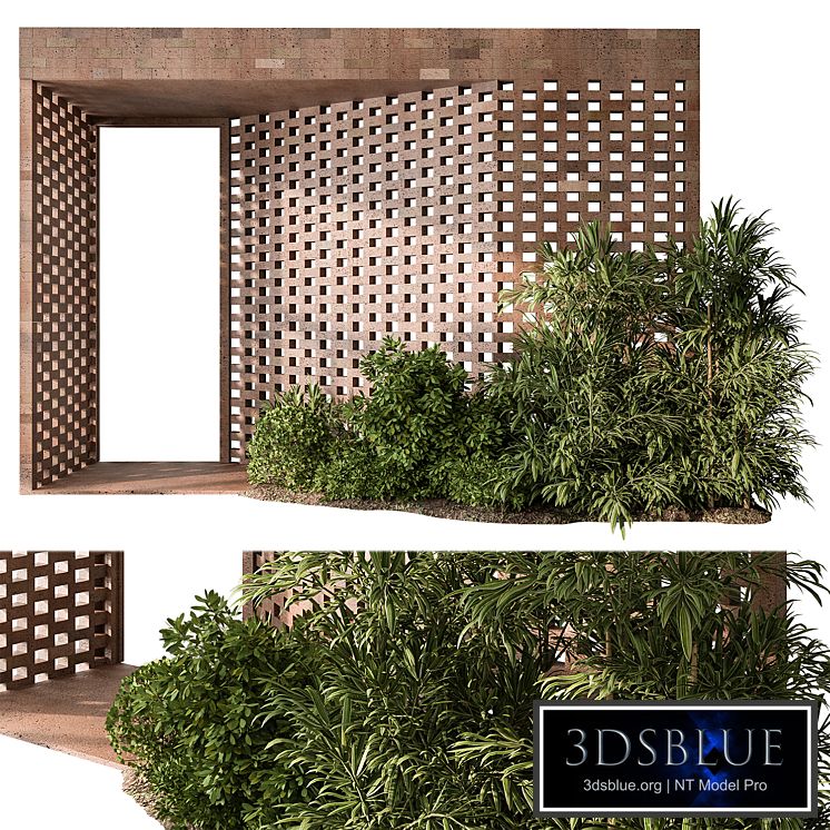 Outdoor Entrance Parametric Brick Wall - Architecture Element 54