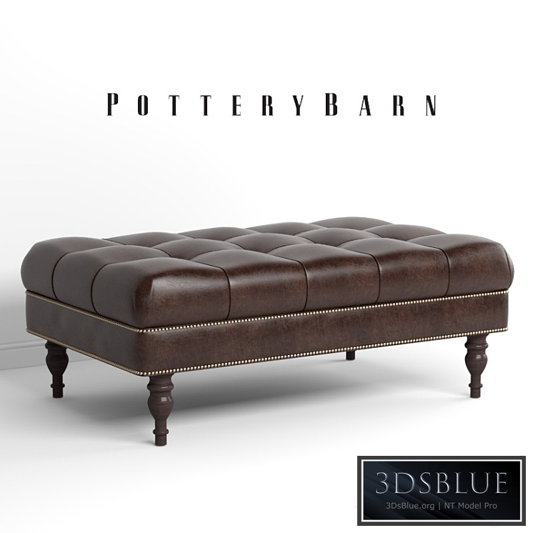 Pottery Barn - Martin Tufted Leather Ottoman