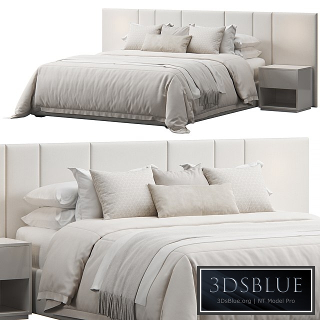 Striped Panel Headboard Bed