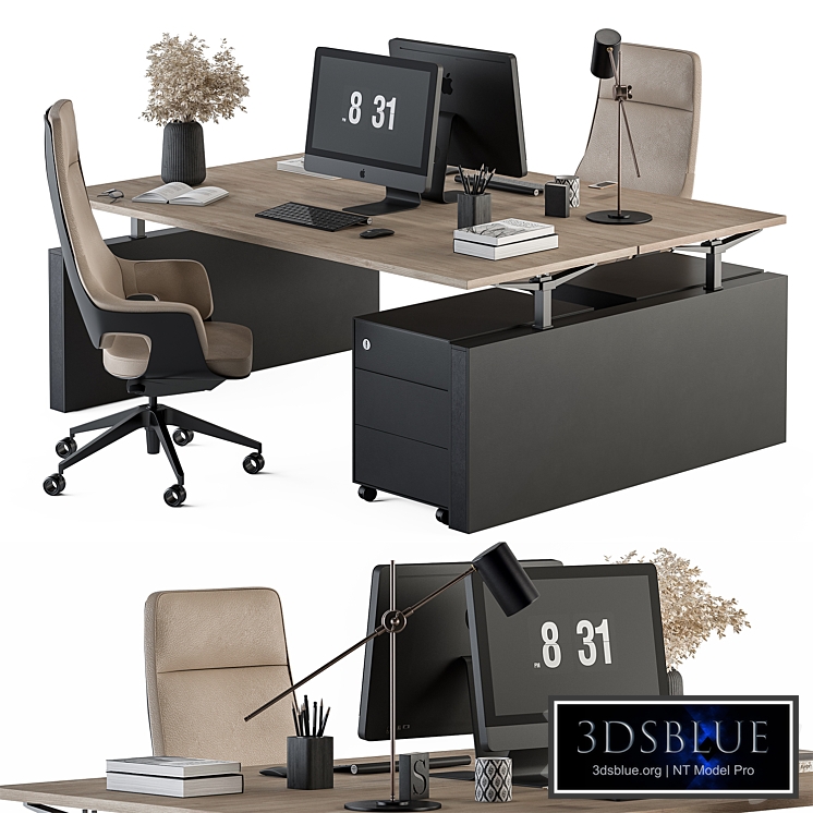 Employee Set Cream and Black - Office Furniture 308