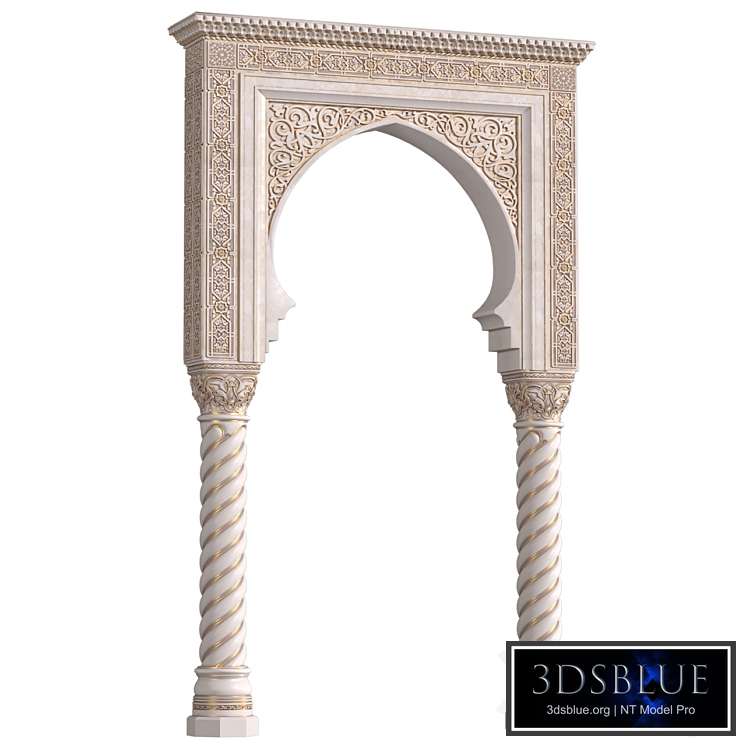 Arch in oriental style.Arabian arch.Moroccan arc.Arabic Door Portal.Entryway
