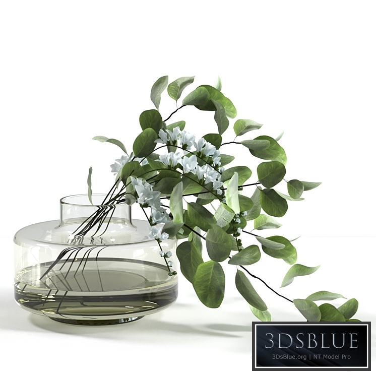 Bouquet with freesias and eucalyptus