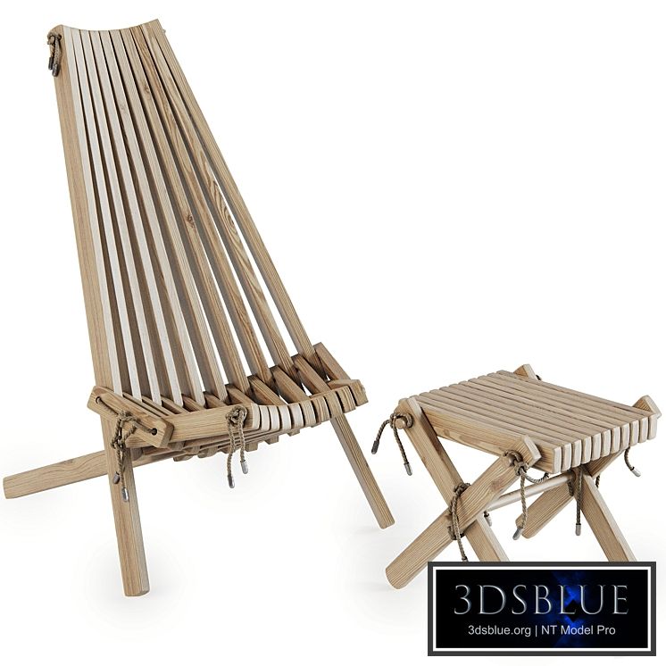 Ribbon Recliner and Ribbon Footstool by Brafab