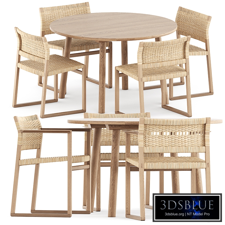 BM62 and BM61 Chair and Taro Table by Fredericia Furniture