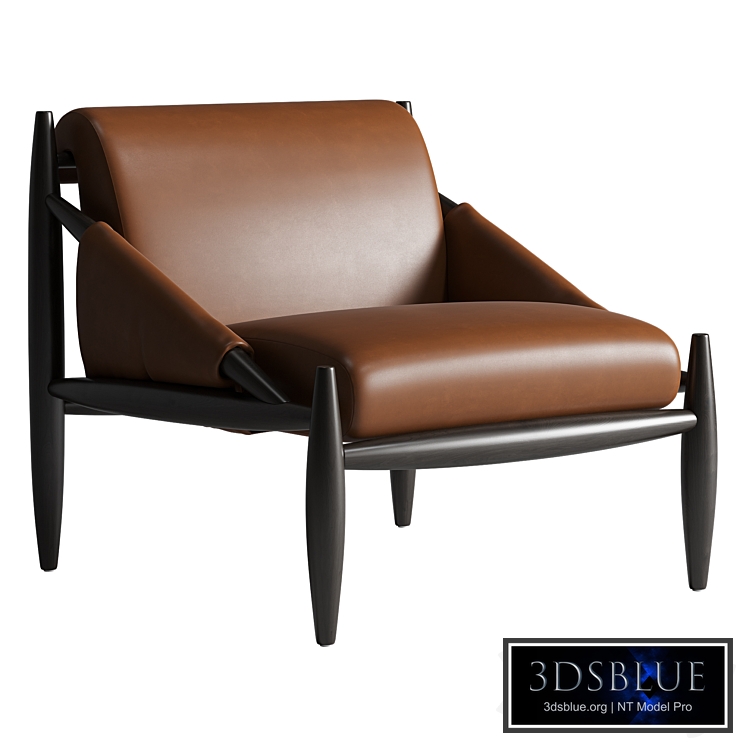 Bastion Leather and Wood Accent Chair