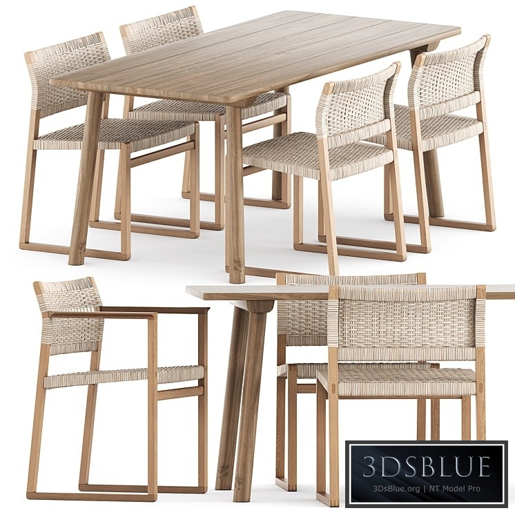 BM62 and BM61 Chair and Taro Table by Fredericia Furniture