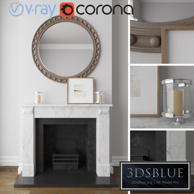 Fireplace, decorative set