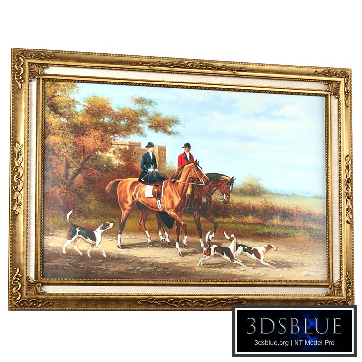 Classic picture passepartout in gold frame.PASSE-PARTOUTS Сanvas Frame picture gold