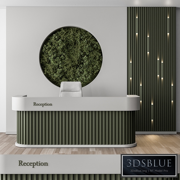 Reception Desk and Wall Decor with vertical Garden - Office Set 312