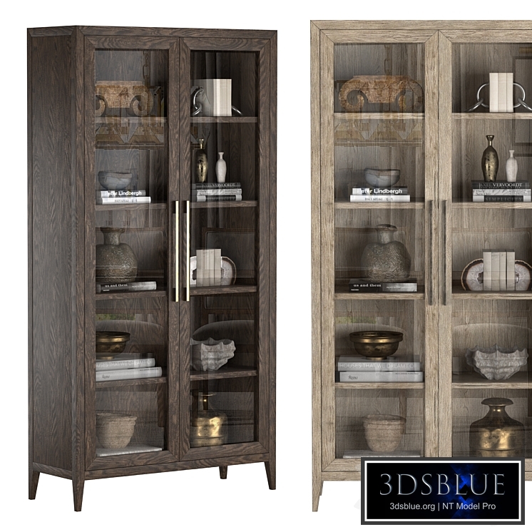 FRENCH CONTEMPORARY GLASS DOUBLE-DOOR CABINET