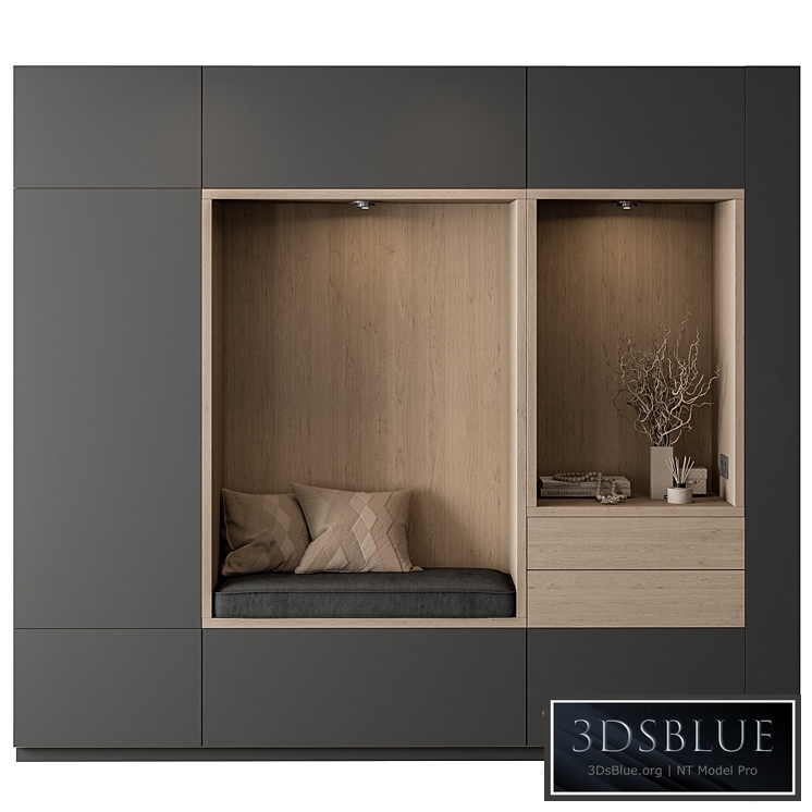 Hallway 45 - Gray and Wood Entrance