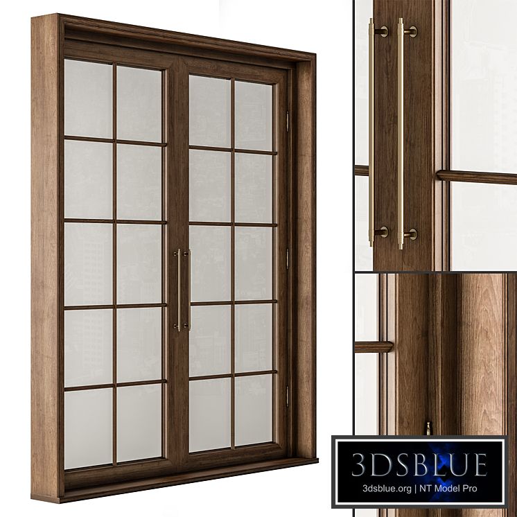 Neo Classic Glass and Wood Door Set 42