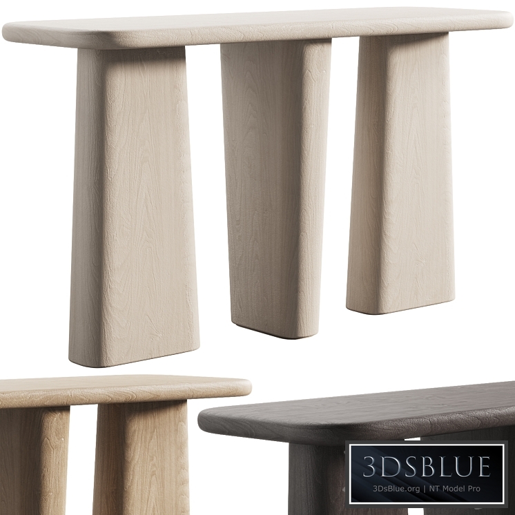 135 Kalle Sculptural Oak Console japandi style 3 colors