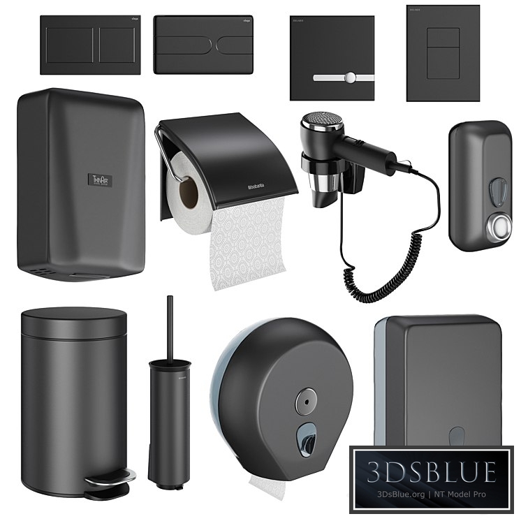 Accessories for public toilets black set 152 part 4